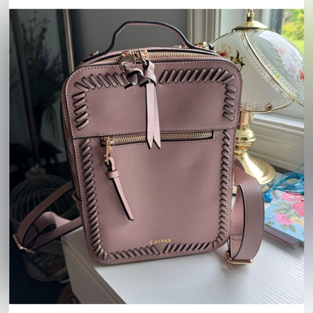 Calpak Mauve Backpack with Gold Accents small size